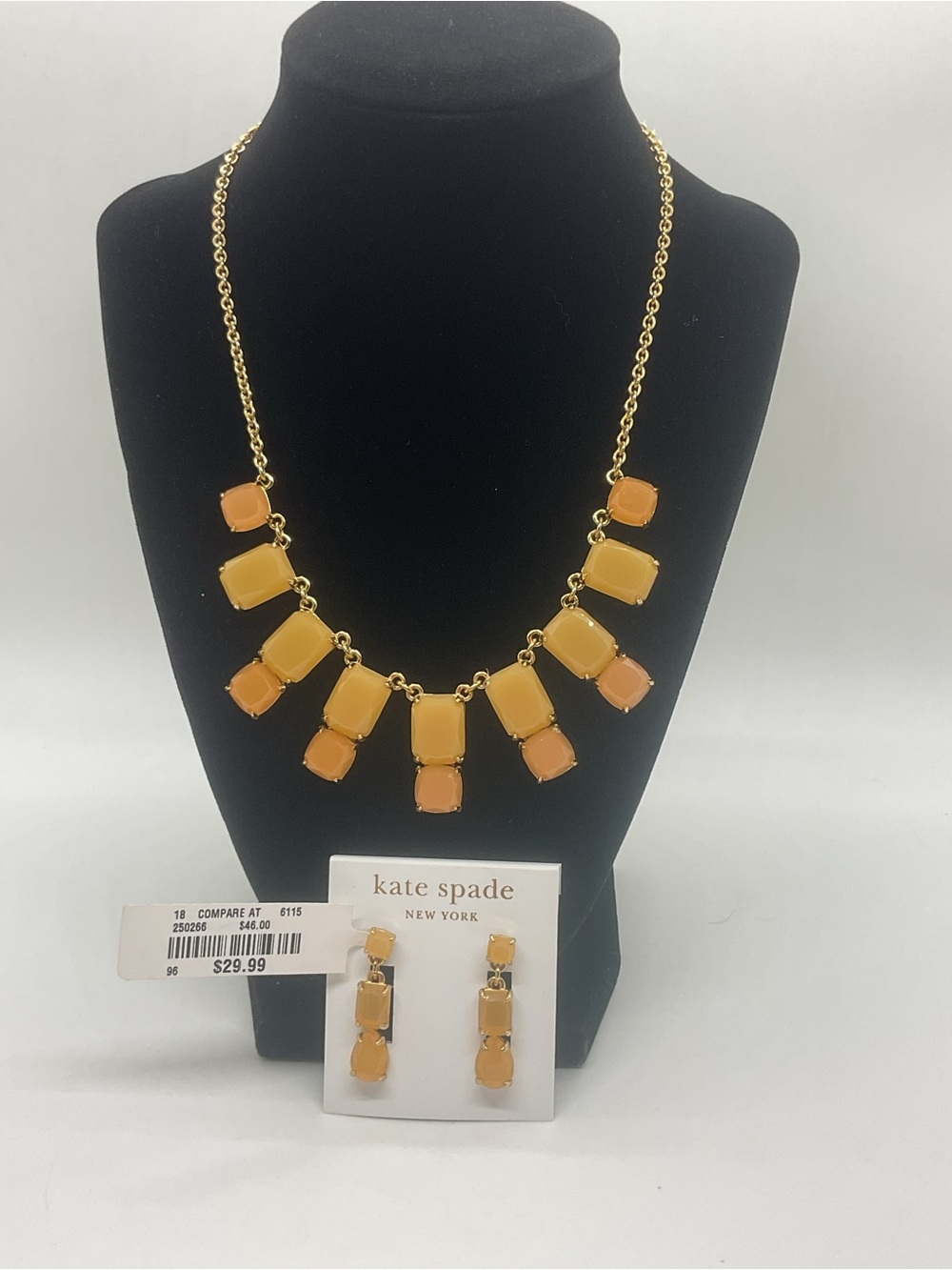 kate spade Branton Square Gold-Tone Necklace and Earring Set
